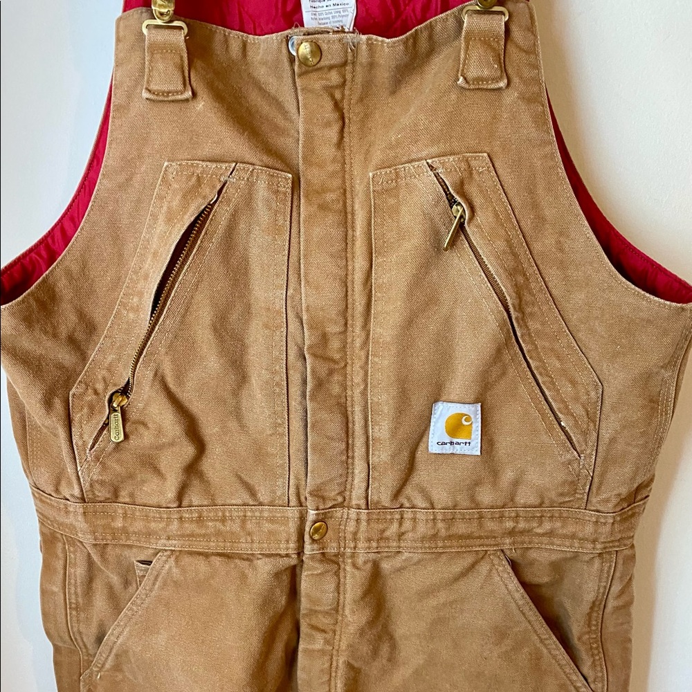 Tan fully lined 36x34 Carhartt overalls